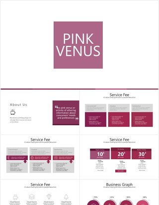 粉红色商务智能设备平板电脑模型PPT素材模板pink venus powerpoint
