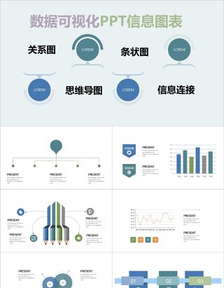 互联网数据可视化PPT信息图表