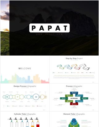 商务拼图工作通用PPT信息图表模板素材pappat powerpoint template