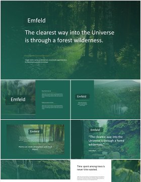 绿色户外旅游PPT模板emfeld powerpoint template