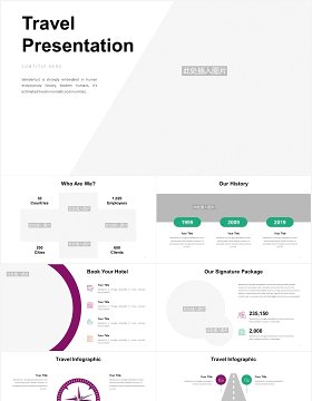 旅游公司宣传介绍PPT图片排版模板Travel Slides PowerPoint Template V2