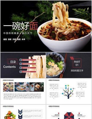 中华传统美食面食餐饮宣传介绍PPT模板
