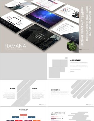 简洁个性公司简介产品介绍PPT模板可插图片信息图表HAVANA Powerpoint