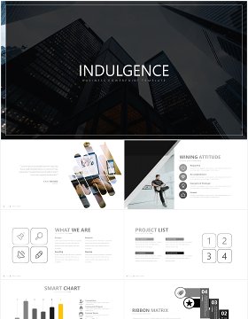 商务工作报告拼图图形图表PPT模板indulgence powerpoint
