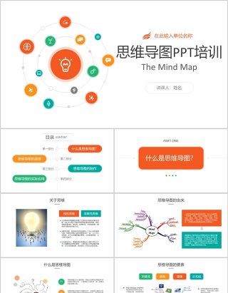 精美思维导图培训课件ppt教学应用课程