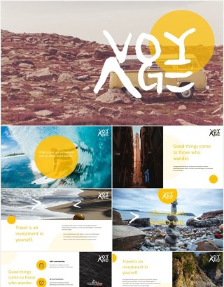 远航旅游商务宣传展示PPT模板voyage travel business powerpoint template