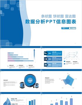 条状图雷达图数据分析PPT信息图表