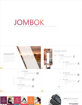 简洁创意拼图可视化PPT素材模板jombok powerpoint