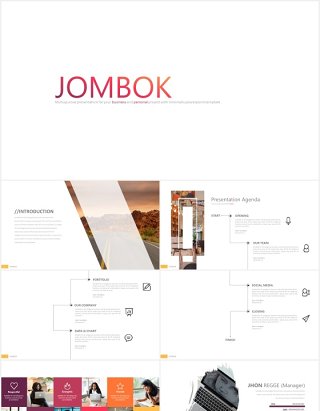 简洁创意拼图可视化PPT素材模板jombok powerpoint