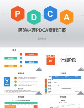 医院护理pdca循环案例品管圈汇报ppt模板