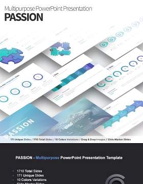 宝石蓝多用途PPT演示模板PASSION Multipurpose PowerPoint Presentation Template