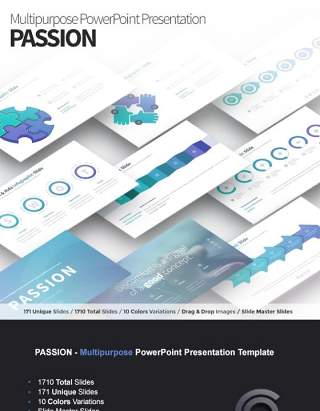 宝石蓝多用途PPT演示模板PASSION Multipurpose PowerPoint Presentation Template