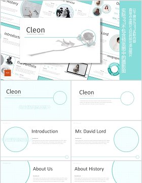 企业简介公司介绍宣传PPT版式设计模板Cleon - Powerpoint Template