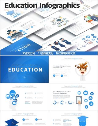 教育PPT信息图表模板Education PowerPoint Infographics Main