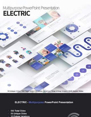 电子多功能PPT信息图表模板Electric Multipurpose PowerPoint Presentation