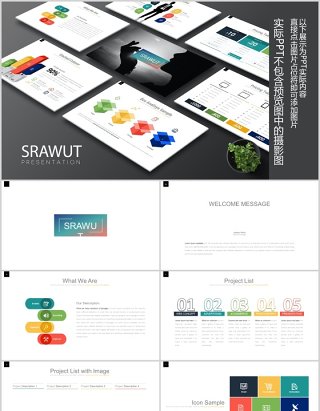 创意商务项目计划山脉数据人物用户画像分析PPT可插图素材模板Srawut Powerpoint