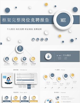 微粒体框架完整岗位竞聘述职报告个人规划PPT模板