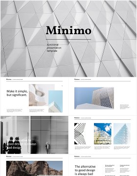 现代商务简约公司宣传PPT模板minimo modern minimal powerpoint template