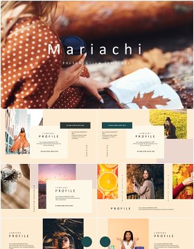 时尚模特摄影展示PPT模板MARIACHI - Powerpoint Template