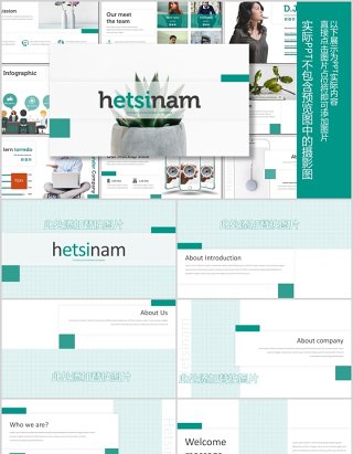企业介绍产品宣传PPT模板版式设计Hetsinam - Powerpoint Template