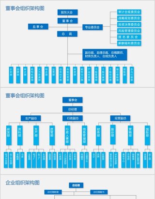 集团董事会组织架构图PPT模板