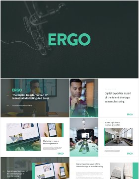 高端简约商业计划报告PPT模板ergo business pitch powerpoint template