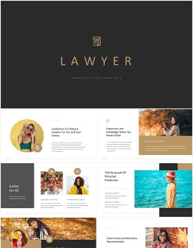 时尚个人简历展示PPT模板lawyer elegant cv powerpoint template