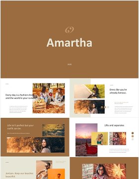 时尚摄影宣传展示PPT模板Amarta - Look Book Style Powerpoint