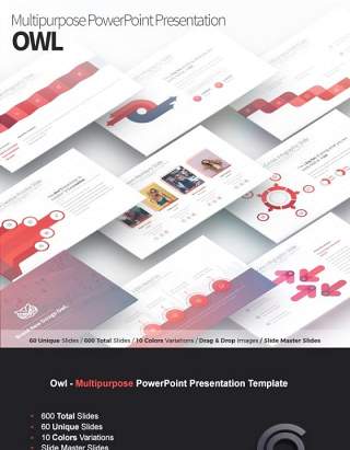 递进多用途PPT信息图表可插图排版模板Owl Multipurpose PowerPoint Presentation