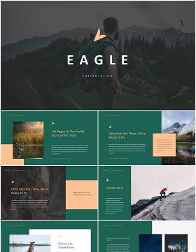户外旅游探险PPT模板eagle adventure powerpoint template