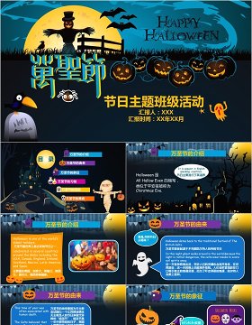 万圣节节日主题班级活动PPT模板