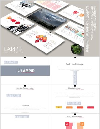 公司宣传介绍组织架构图PPT可视化图表可插图排版模板LAMPIR Powerpoint