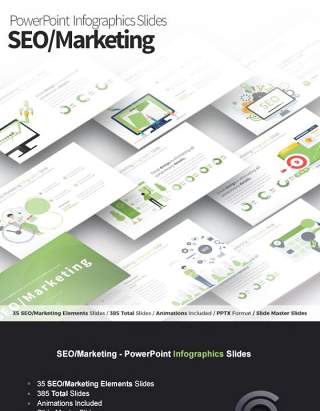 搜索引擎优化营销PPT信息图表模板SEOMarketing PowerPoint Infographics Slides