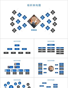 带照片的组织架构图PPT素材