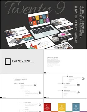 个性高端产品展示公司介绍PPT模板信息图表Twenty Nine - Powerpoint Template