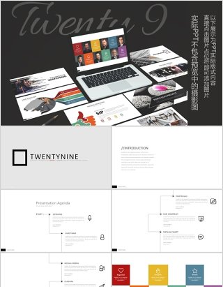 个性高端产品展示公司介绍PPT模板信息图表Twenty Nine - Powerpoint Template