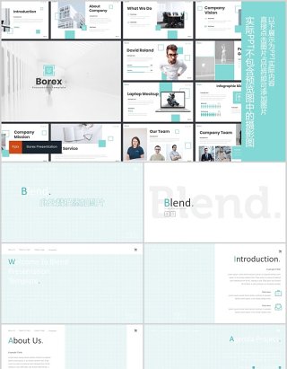 简洁公司简介产品宣传PPT模板版式设计Borex - Powerpoint Template