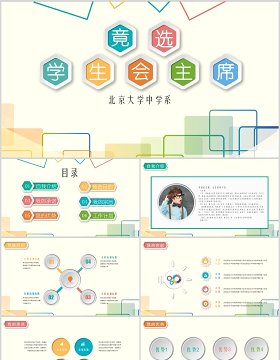 大学生竞选学生会主席PPT模板