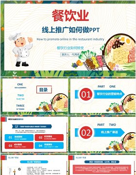 餐饮业美食线上推广营销方案PPT模板