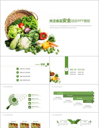 简约简洁食品安全动态PPT模板