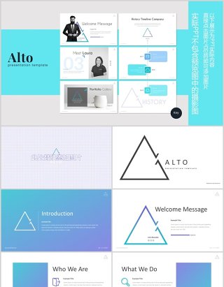 简洁简约公司简介产品项目计划书PPT模板版式设计Alto - Powerpoint Template