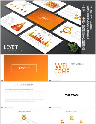 创意组织架构流程图信息图表PPT可插图排版素材Levet Powerpoint