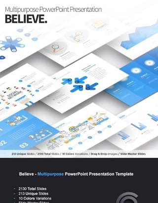 多用途PPT幻灯片模板Believe Multipurpose PowerPoint Presentation Template