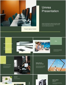 绿色商务工作通用PPT模板Umrea-Interior Business Powerpoint