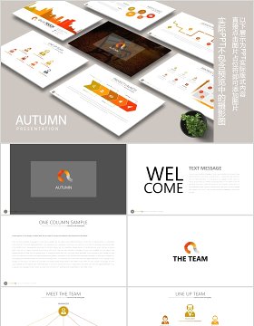 简洁商务公司简介PPT信息图表模板AUTUMN Powerpoint