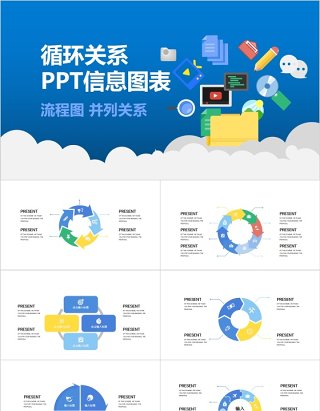 流程图循环关系PPT信息图表