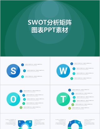 SWOT分析矩阵图表PPT素材