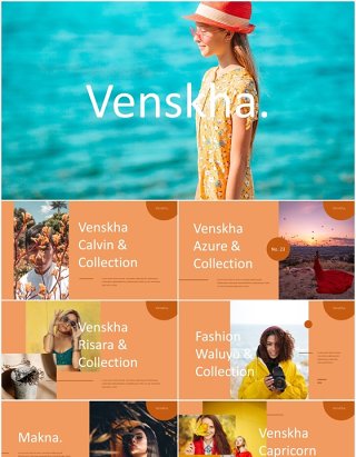 暖色时尚摄影PPT模板Venskha - Powerpoint Template
