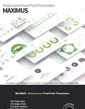并列多用途PPT信息图表可插图模板Maximus Multipurpose PowerPoint Presentation