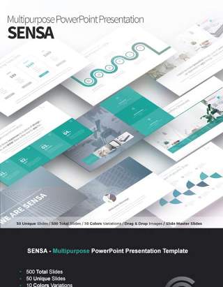 手机电脑多用途PPT演示模板Sensa Multipurpose PowerPoint Presentation Template